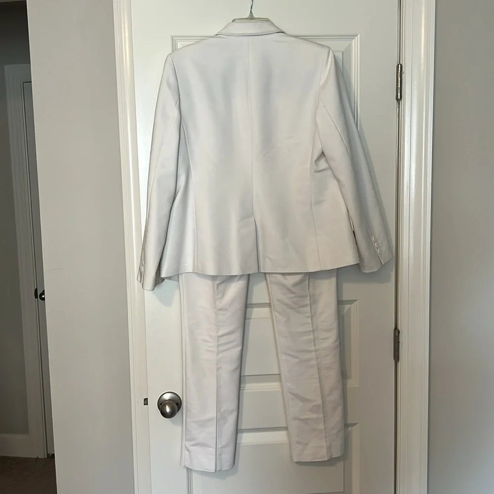 White two piece pant suit